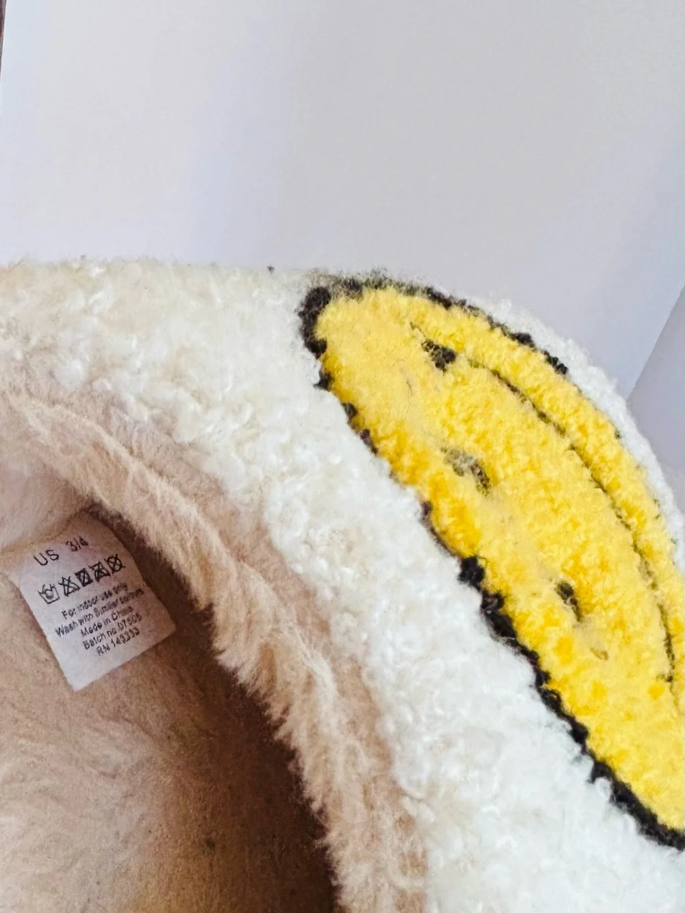 Kids Cozy Cream Smiley Slippers